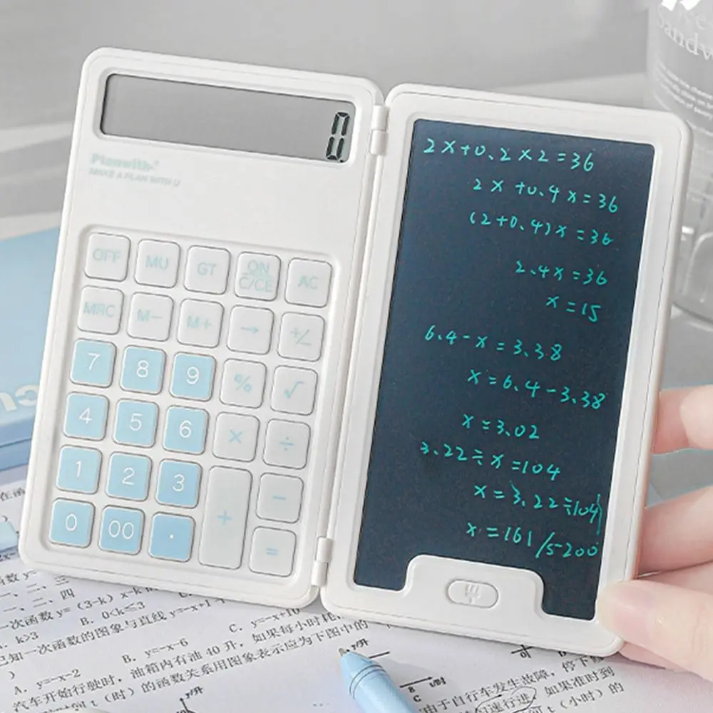 Cute Foldable Calculator Portable LCD Display Mini Finance Calculator Practical LCD Notepad Student Calculator School Stationery